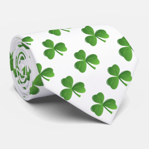 Lucky Irish Three Leaf Shamrock Clover Tie