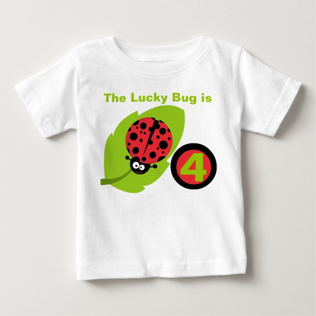 Lucky Ladybug Customizable Birthday T-shirt (Front)