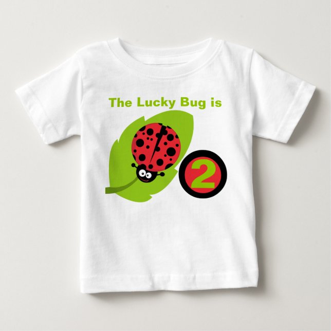 Lucky Ladybug Customizable Birthday T-shirt (Front)
