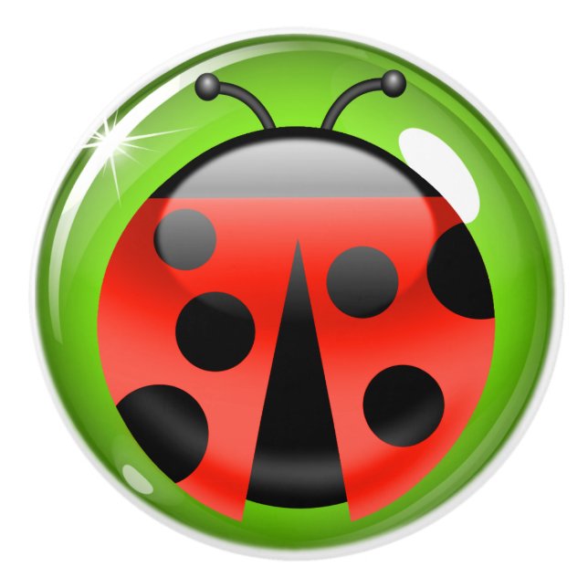 Lucky LadyBug Drawer / Cabinet Knobs - SRF (Front)