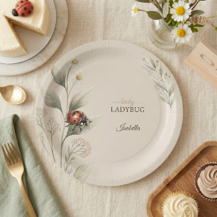 Lucky Ladybug First Birthday Personalized  Paper Plate