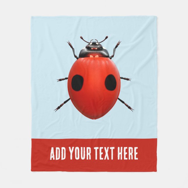 Lucky Ladybug Fleece Blanket (Front)
