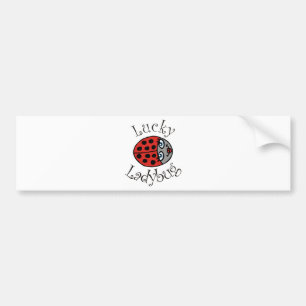 Lucky Ladybug in Red Bumper Sticker