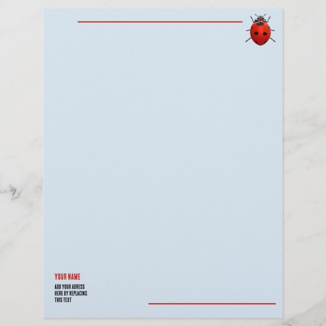 Lucky Ladybug Letterhead (Front)