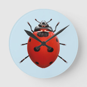 Lucky Ladybug Round Clock