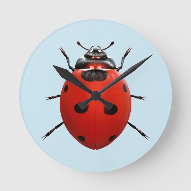Lucky Ladybug Round Clock (Front)