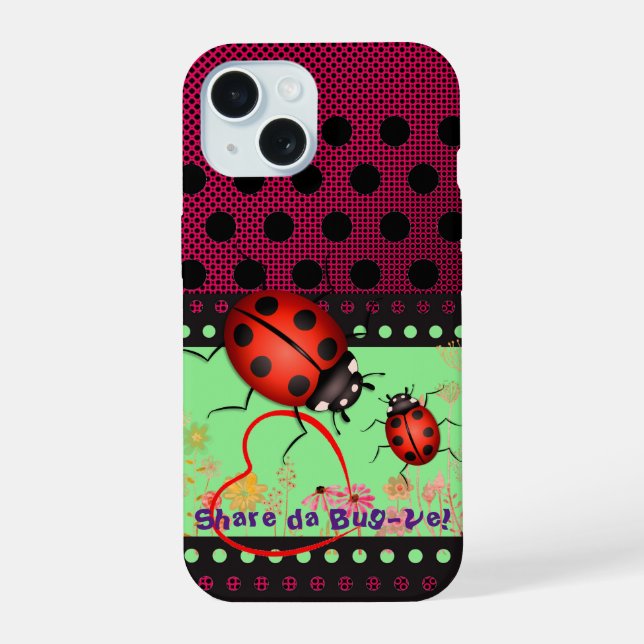 Lucky Ladybug Spots iPhone 15 Case (Back)