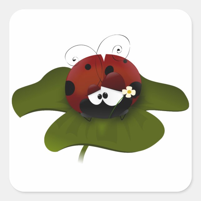 Lucky Ladybug Square Sticker (Front)