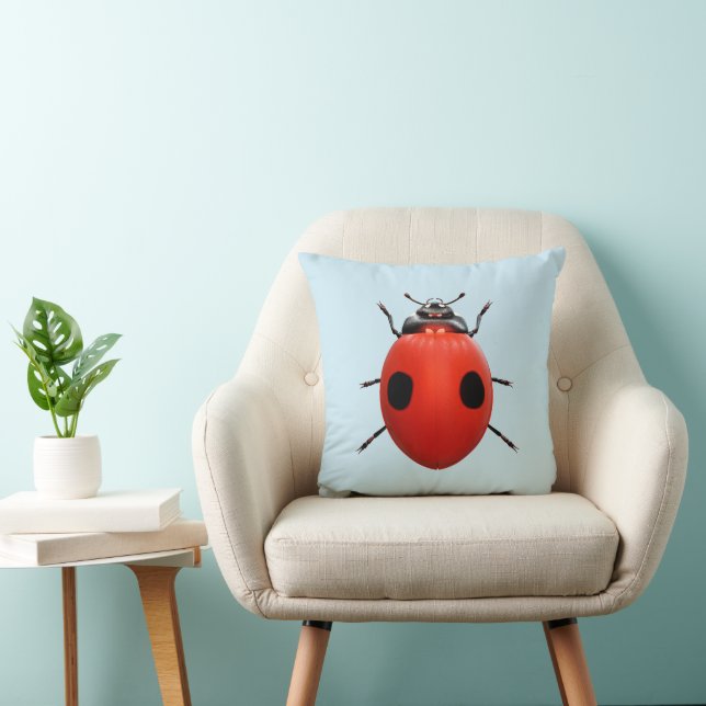Lucky Ladybug Throw Pillow (Chair)