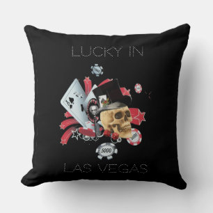 Lucky Las Vegas gambling casino Throw Pillow