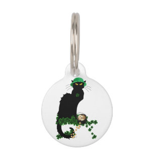 Lucky Le Chat Noir St. Patrick's Day Pet Tag