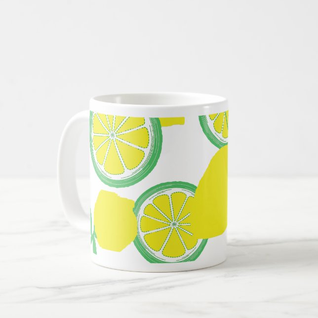 Lucky Lemons Organic Funky Coffee Tea Mug (Front Left)