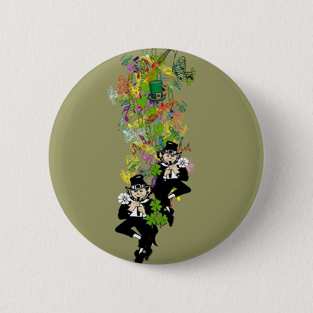 Lucky Leprechaun 2 Inch Round Button (Front)