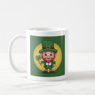 Lucky Leprechaun and Clover Coffee Mug