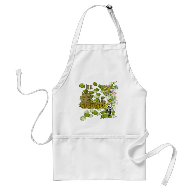 Lucky Leprechaun and His Irish Castle Standard Apron (Front)