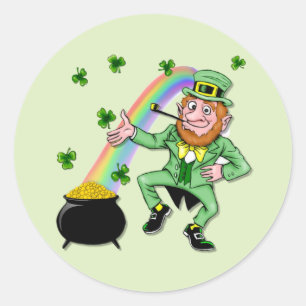 Lucky Leprechaun Classic Round Sticker