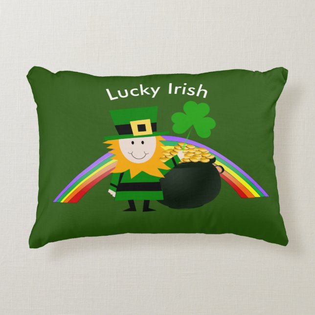 Lucky Leprechaun Coussin de l'accent de la Saint P (Devant)