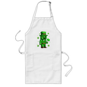 Lucky Leprechaun Funny St Patrick's Day Video Game Long Apron