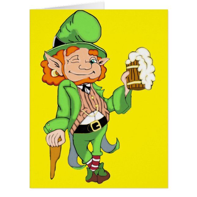 Lucky Leprechaun Giant Carte de voeux St. Patrick (Devant)