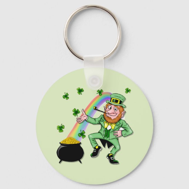 Lucky Leprechaun Keychain (Front)