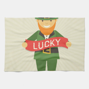 lucky leprechaun kitchen towel