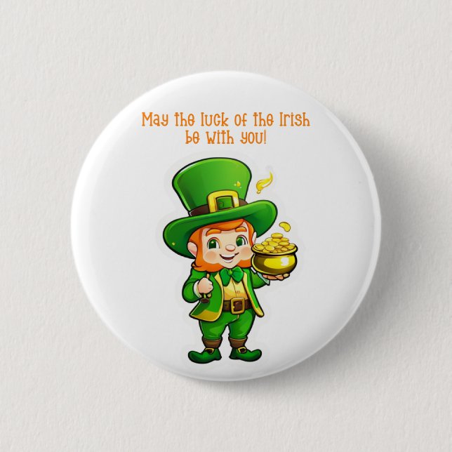 Lucky Leprechaun’s Treasure 2 Inch Round Button (Front)