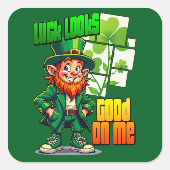 Lucky Leprechaun St Patrick’s Day - Autocolante Square Sticker (Front)