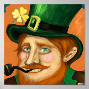 Lucky Leprechaun St. Patrick's Day Original Art Poster