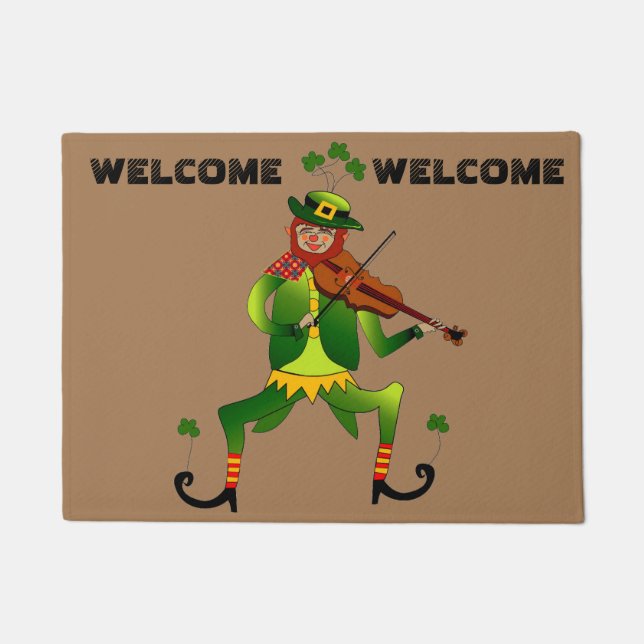 Lucky Leprechaun Welcome Doormat (Front)
