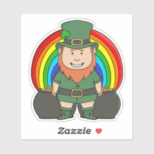 Lucky Leprechaun with Rainbow Pot of Gold