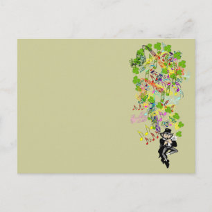 Lucky Leprechaun With Shamrocks Postcard