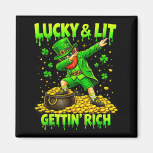 Lucky Lit Gettin Rich Irish Illustration Magnet