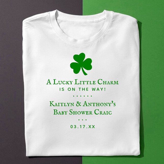 Lucky Little Charm St. Patrick's Day Baby Shower T-Shirt (Creator Uploaded)