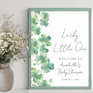 Lucky Little One Baby Shower Welcome Sign