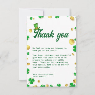 Lucky Little One – St. Patrick’s Day Baby Shower  Thank You Card