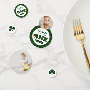 Lucky Little Shamrock 1st Birthday Party Photo Confetti