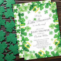 Lucky Little Shamrock Baby Shower Invitation