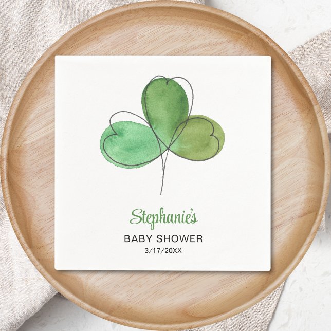Lucky Little Shamrock Baby Shower Napkin (Creator Uploaded)