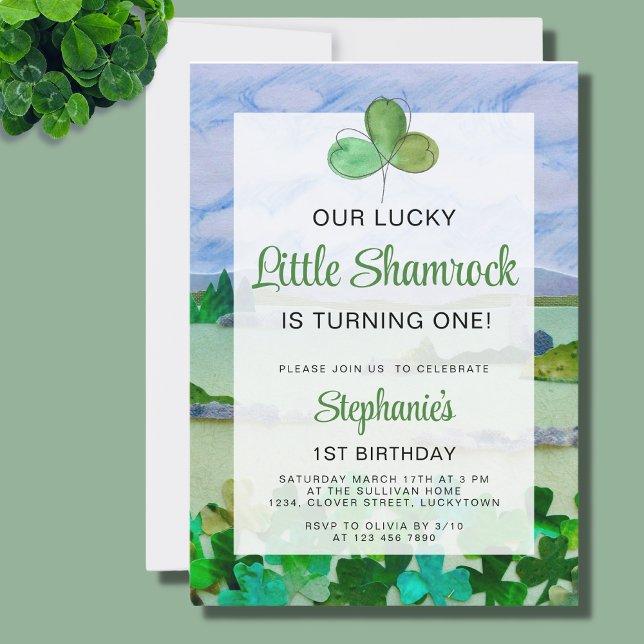 Lucky Little Shamrock First Birthday  Invitation (Creator Uploaded)