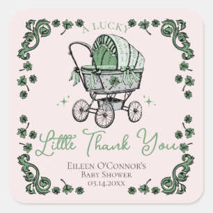 Lucky Little Thank You St Patricks Day Baby Shower Square Sticker