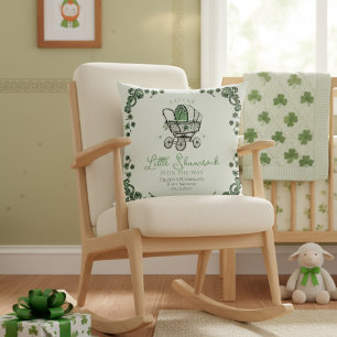 Lucky Little Thank You St Patricks Day Baby Shower Throw Pillow