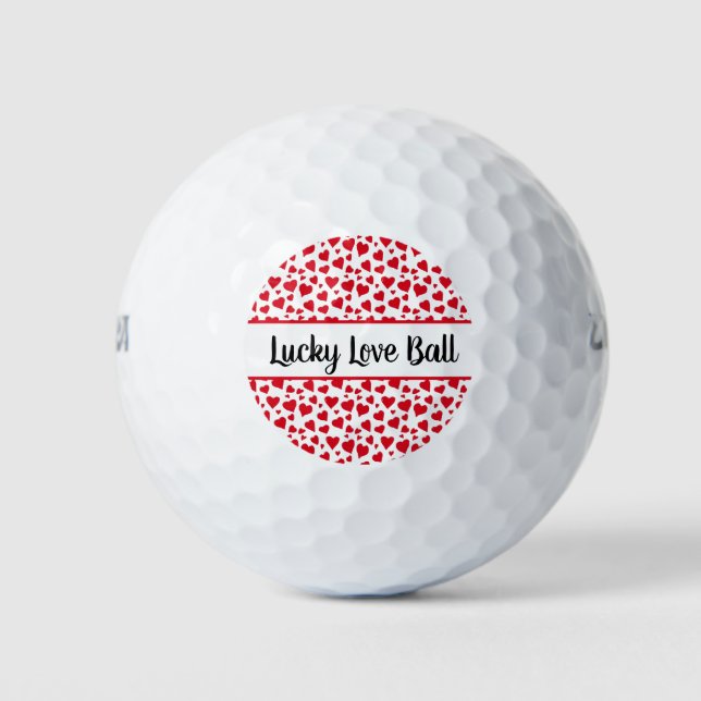 Lucky Love Ball Red Hearts Valentines Day (Front)