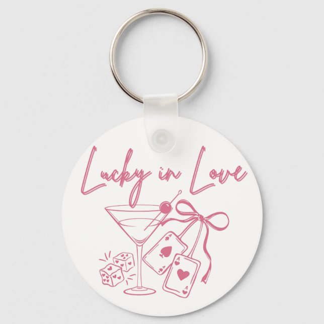 Lucky Love Vegas Casino Bachelorette Bridal Party Keychain (Front)