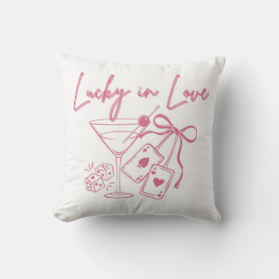 Lucky Love Vegas Casino Bachelorette Bridal Party Throw Pillow