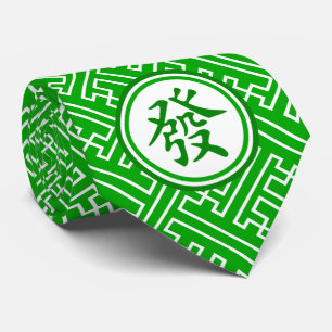 Lucky Mahjong Symbol • Dark Green Tie