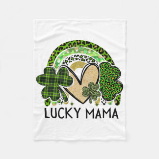 Lucky Mama Family St Patricks Day Mom Mother's Day Fleece Blanket