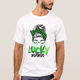 Lucky Mama St. Patrick's Day Mom Buffalo Plaid T-Shirt