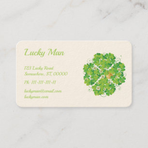 Lucky Man   Gold Coin Clover Business Card