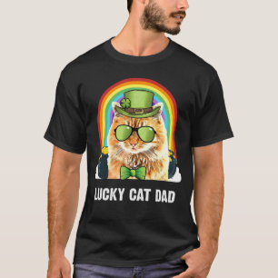 Lucky Manx Cat Dad St Patricks Day T-Shirt