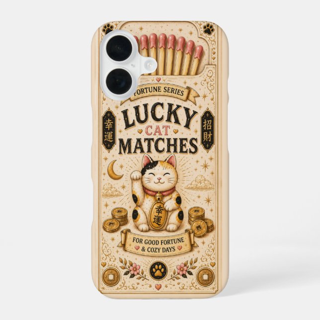 Lucky Matches Maneki Neko Cat Phone Case  (Back)